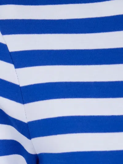 Ralph Lauren Striped Half-sleeve Top In Blue