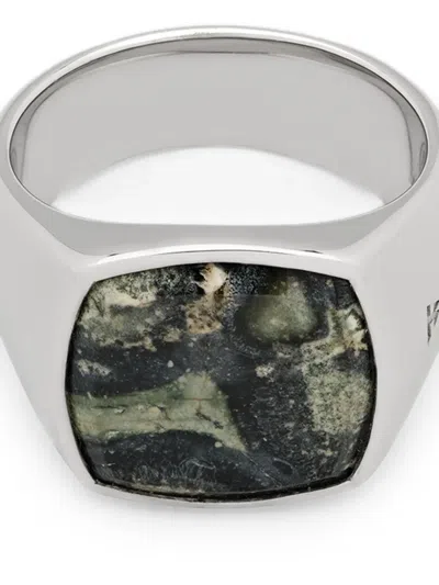 Tom Wood Cushion-cut Kambaba Ring In Black
