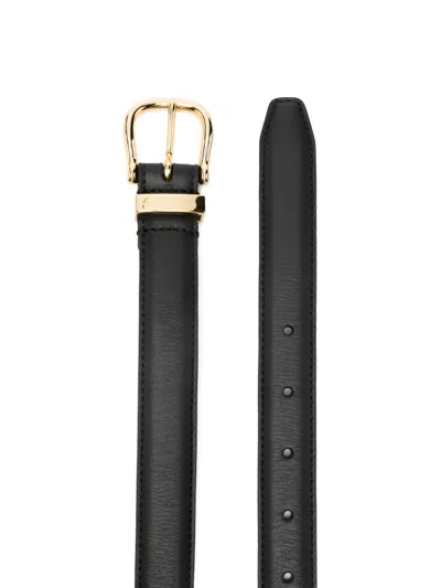 Nili Lotan Loiuse Gold-tone Buckle Belt In Black