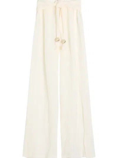 Lisa Marie Fernandez Drawstring Wide Leg Trousers In Neutral