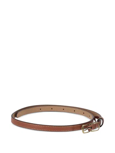 Polo Ralph Lauren Buckle Leather Belt In Brown