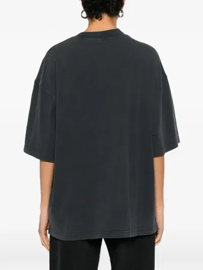 Alexander Wang Black Oversized Graphic T-shirt In Black