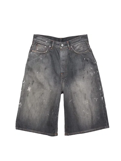 Acne Studios Denim Shoorts Loose Fit In Gray