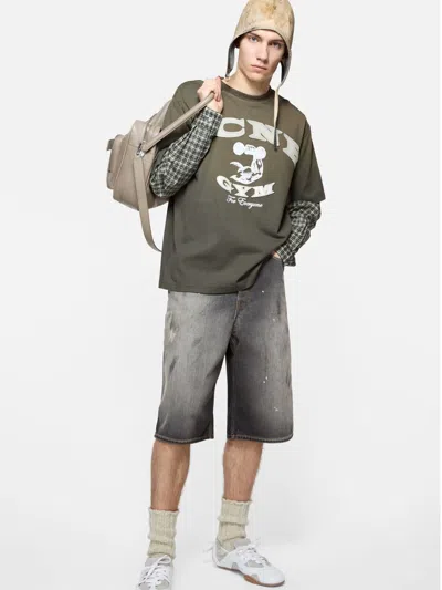 Acne Studios Denim Shoorts Loose Fit In Gray