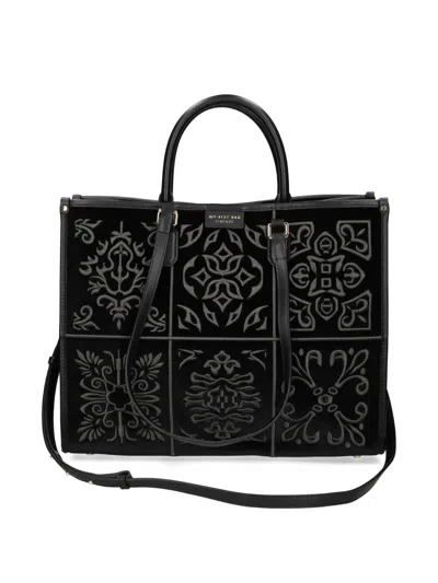 My Best Bag Patterned Tote Bag In Black