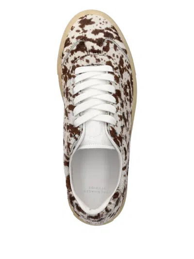 Copenhagen Patterned Lace-up Sneakers In White
