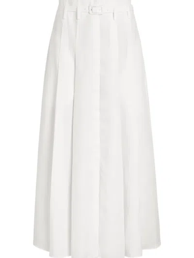 Gabriela Hearst Dugald Pleated Maxi Skirt In White