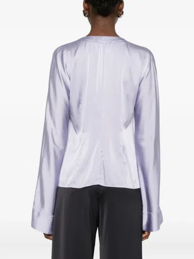 Forte Forte Wrap-tie Blouse In Gray