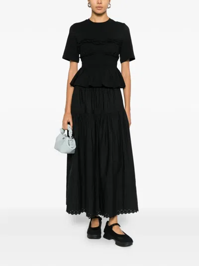 Cecilie Bahnsen Ruffled Top In Black