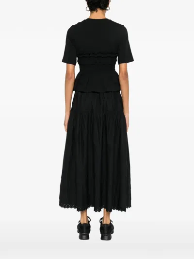 Cecilie Bahnsen Ruffled Top In Black