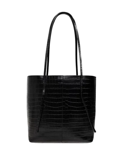 By Malene Birger Abilso Croc-embossed Tote Bag In Black