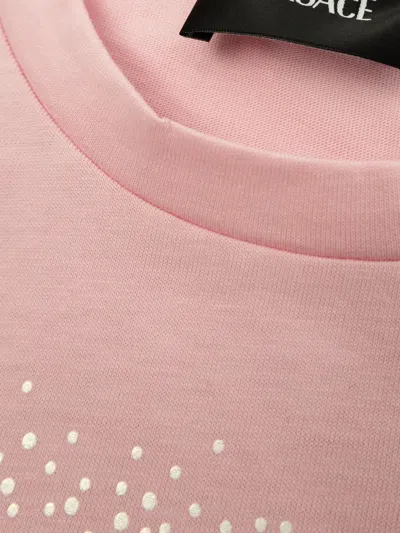 Versace Embellished T-shirt In Pink