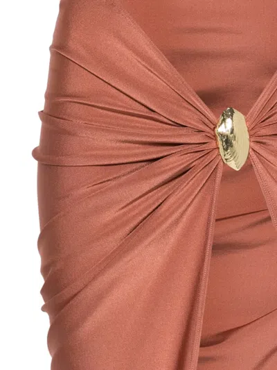 Patbo Gold-tone Draped Sarong In Brown