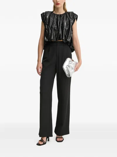Mmc Studio Sequin Cropped Top In Black