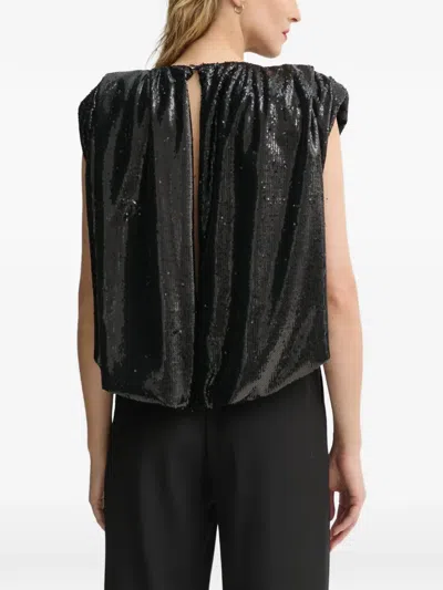 Mmc Studio Sequin Cropped Top In Black