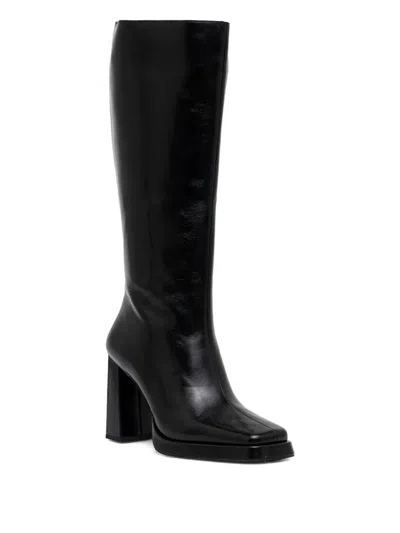 Jeffrey Campbell Maximal-3 Square-toe Knee-high Boots In Black