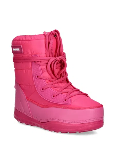 Bogner Quilted Lace-up Snow Boots In Pink