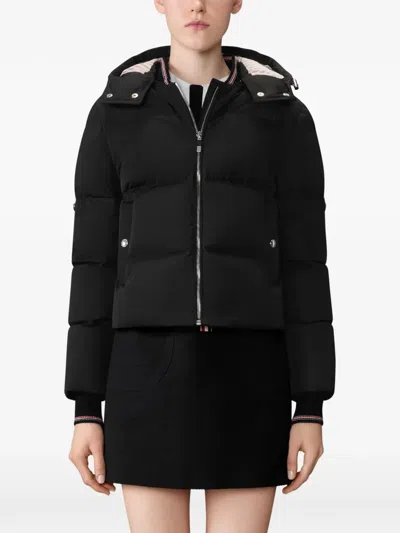 Thom Browne Armband Down Jacket With Removable Hood In Blue