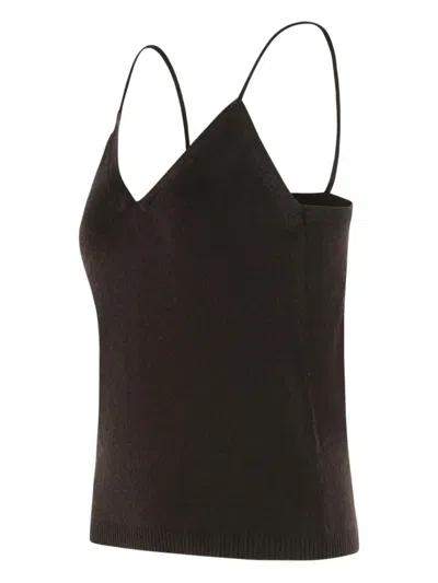 Lisa Yang Braided-straps Cashmere Tank Top In Brown