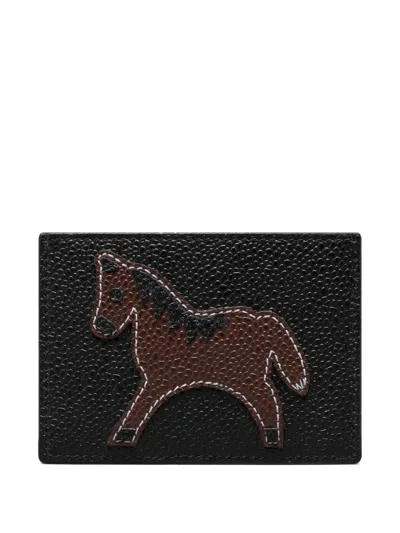 Thom Browne Lunar New Year Grain-leather Card Holder In Black