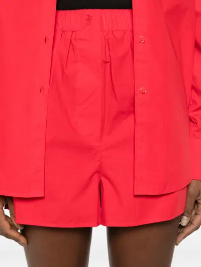 The Frankie Shop Elastic Waist Shorts In Red