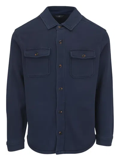 Faherty Doug Good Feather Reversible Jacket In Blue