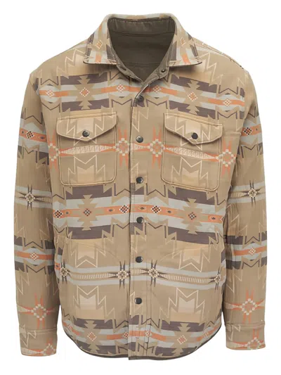 Faherty Doug Good Feather Reversible Jacket In Blue