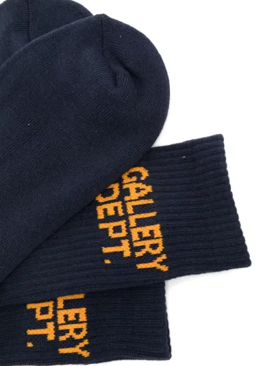 Gallery Dept. Cotton-blend Logo Socks In Blue
