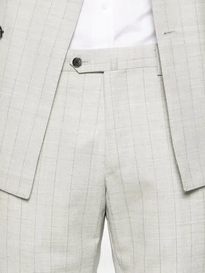 Caruso Norma Double-breasted Check-pattern Suit In Gray