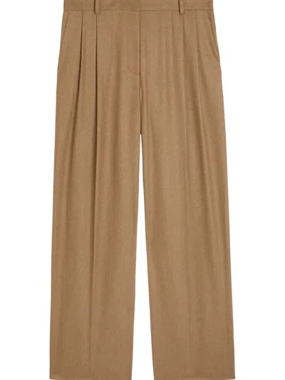 Khaite August Pleated Tailored Trousers In Nude