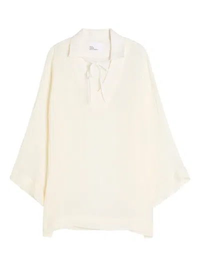 Lisa Marie Fernandez Long-sleeve Tie-detail Tunic In Neutral