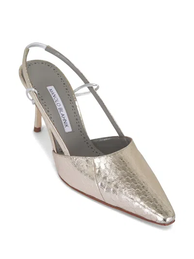 Manolo Blahnik Touki Point-toe Slingback Sandals In Multi