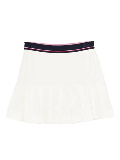 Lacoste Pleated Band Skirt In White