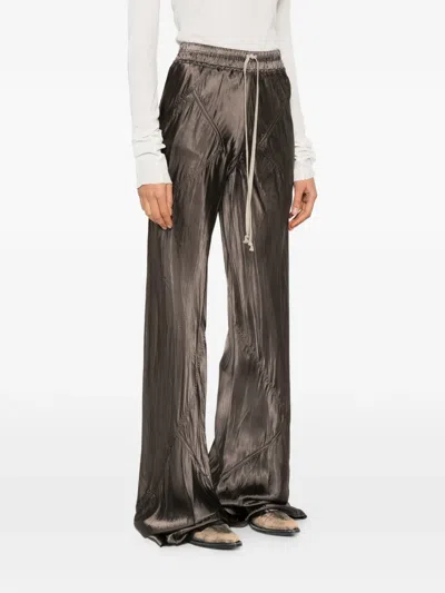 Rick Owens Drawstring Panelled Trousers In Brown