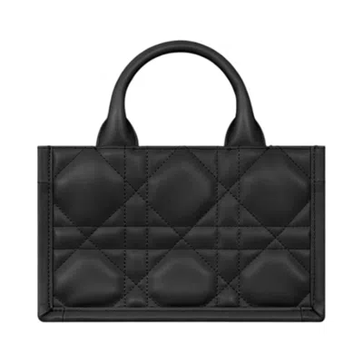 Dior (wmns) Mini Book Tote With Strap 'macrocannage Calfskin Black'