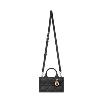 Dior (wmns) Mini Book Tote With Strap 'macrocannage Calfskin Black'
