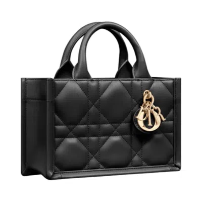 Dior (wmns) Mini Book Tote With Strap 'macrocannage Calfskin Black'