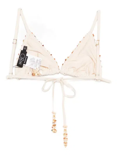 Patbo Beaded Bikini Top In Neutral
