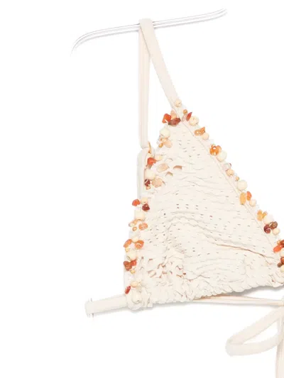 Patbo Beaded Bikini Top In Neutral