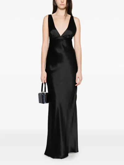 Nili Lotan V-neck Maxi Dress In Black