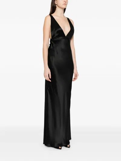 Nili Lotan V-neck Maxi Dress In Black