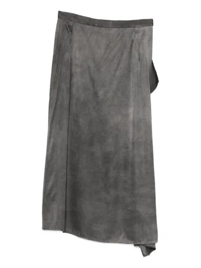 Christian Wijnants Scala Ruffle-detail Midi Skirt In Gray