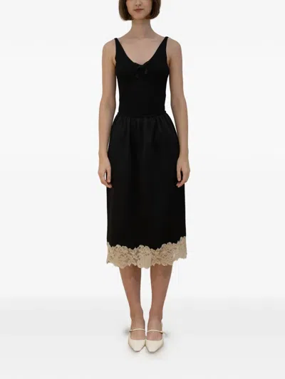 Rxquette Lace Midi Skirt In Black