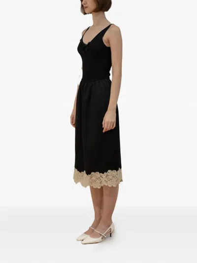 Rxquette Lace Midi Skirt In Black