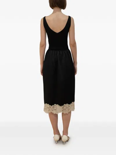 Rxquette Lace Midi Skirt In Black