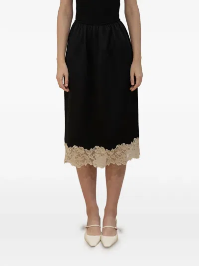 Rxquette Lace Midi Skirt In Black