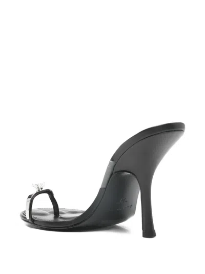 Alexander Wang Bianca 105mm Sandal With Crystal Toe Ring In Black
