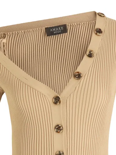 A.w.a.k.e. Button-up Bodysuit In Multi