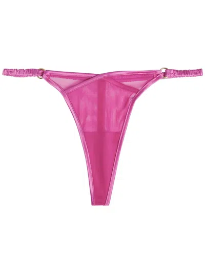 Fleur Of England Lola Mesh Strap Thong In Pink