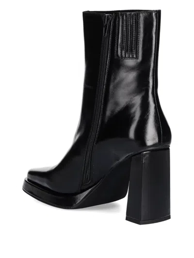 Jeffrey Campbell Square-toe Zip-up Ankle Boots In Black